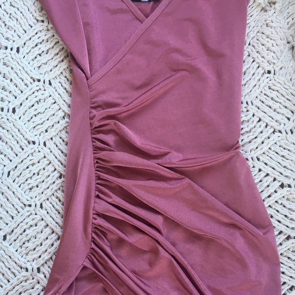 Slinky Wrap Detail Bodycon Mini Dress - Picture 3 of 4